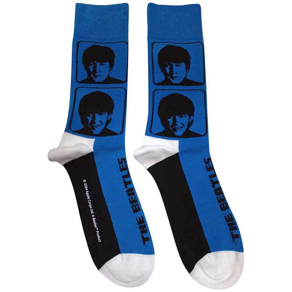 The Beatles - Hard Day's Night Headshots Socken - Blau